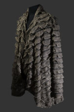 brown ruflle wrap sweater