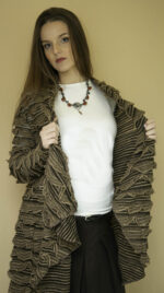 brown ruffle wrap & maternity skirt