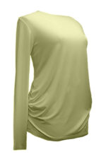 High neckline maternity tee in cream color