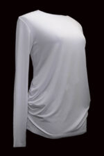 High neckline maternity tee in color white