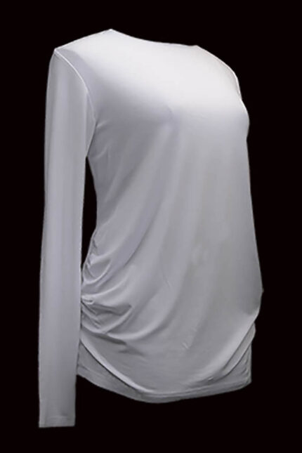 High neckline maternity tee in color white