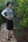 Mamala fashion print fabric pregnancy design top & brown skirt