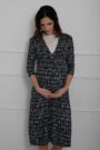 Mamala maternity dress with a fashion v neck style in a print fabric design