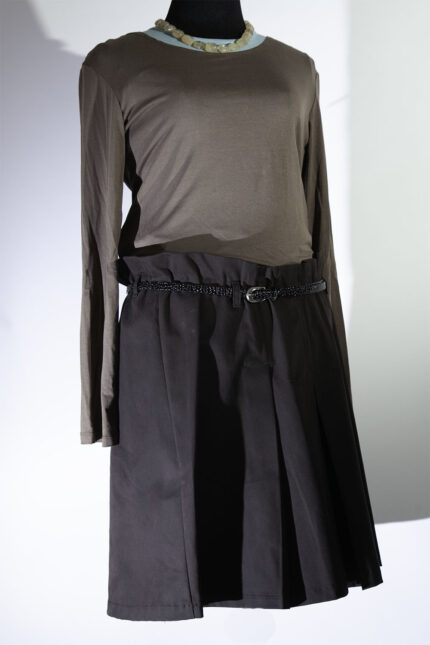 mid length Milano fashion pregnancy skirt in color brown