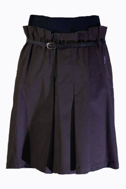 Belted shorter maternity skirt