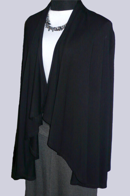 black cascade wrap jacket