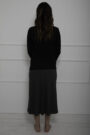 Mamala Maternity brand skirt - mid length color grey-melange. Back view